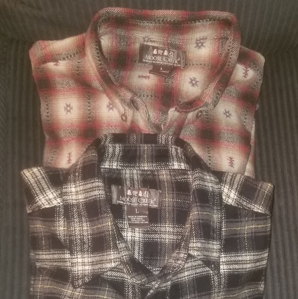 2 flannel shirts